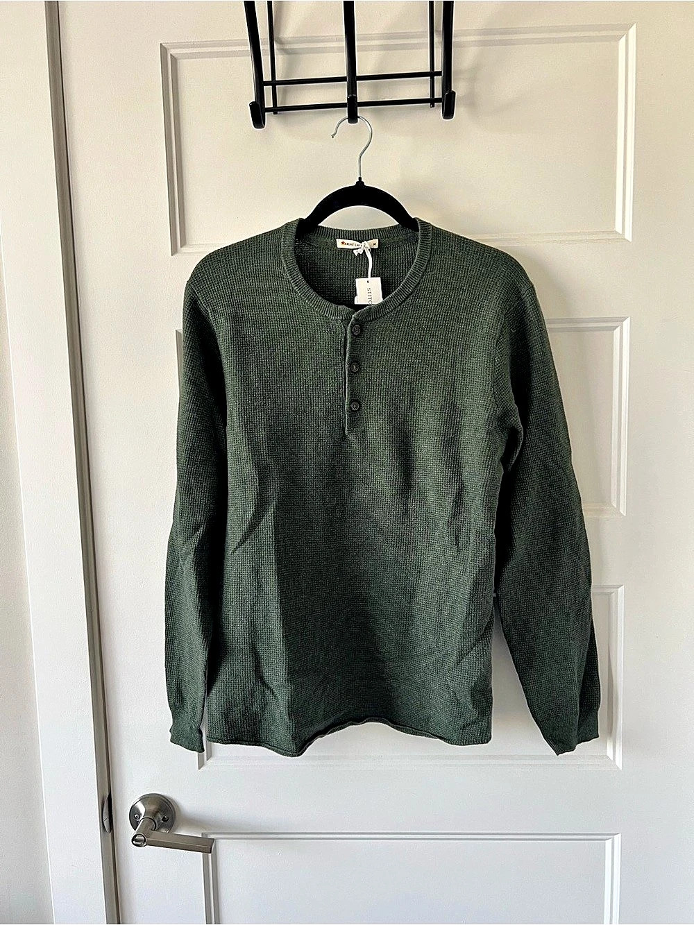Marine Layer Men's Cotton Henley Sweater Green Medium NWT